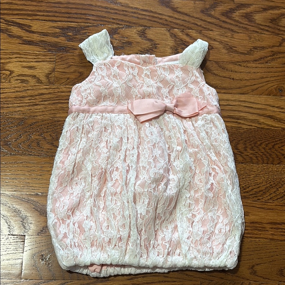 Pink and White Lace Baby Dress